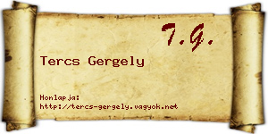 Tercs Gergely névjegykártya